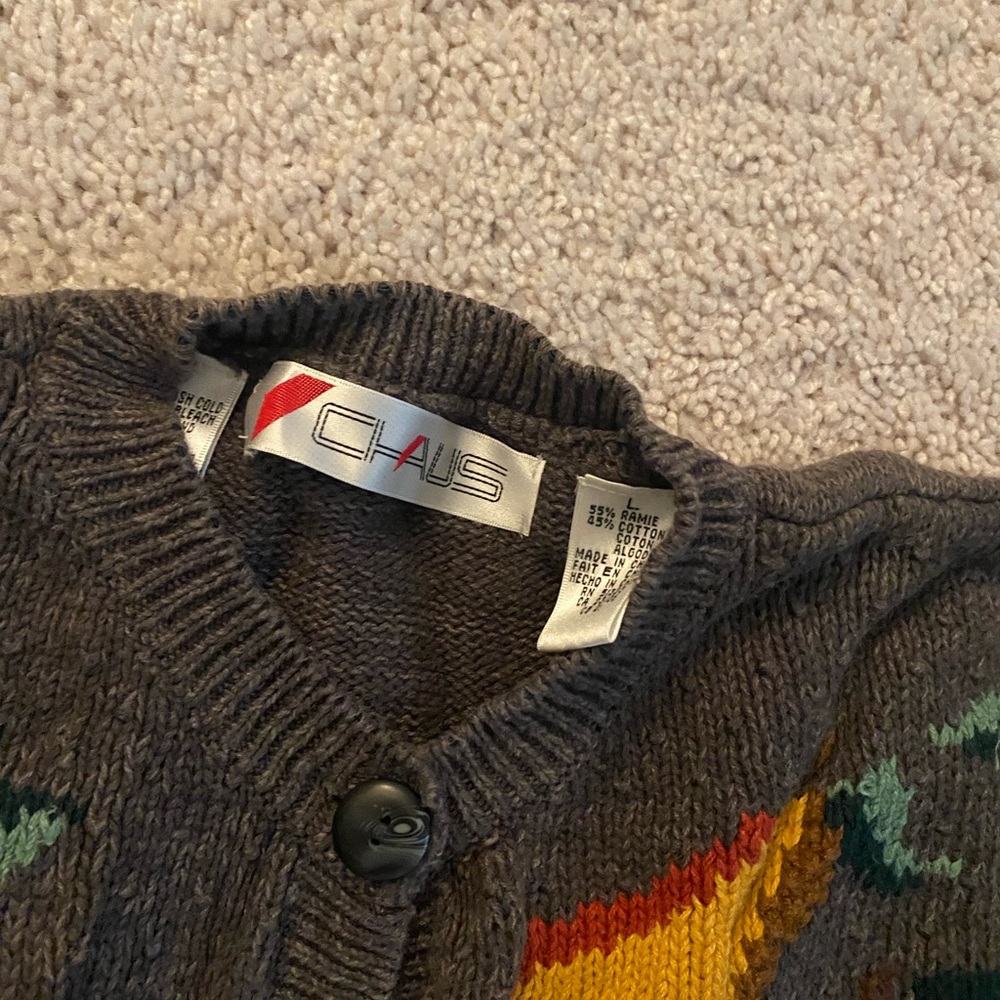 Vintage Cardigan Fruit Pattern - image 2